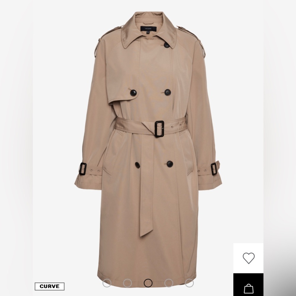 NWT Vero Moda Curve Ramonna Long Trench Jacket Tan Size 18